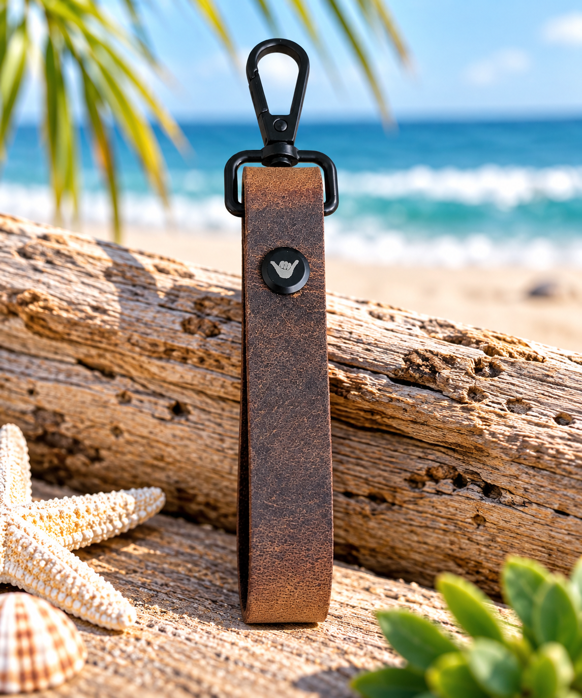Handmade Leather Keychain – Hang Loose